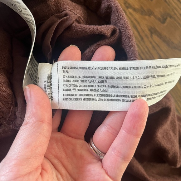 Abercrombie & Fitch wide leg linen blend pleated pants - Picture 4 of 5